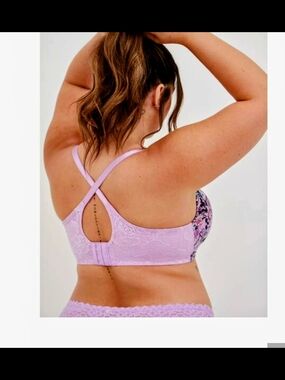 Lace-Back Lavender Floral Support Bra